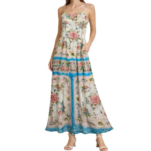 knee length dresses for ladies Off-White Tropical Lightness Sleeveless Maxi Dress  FARM Rio